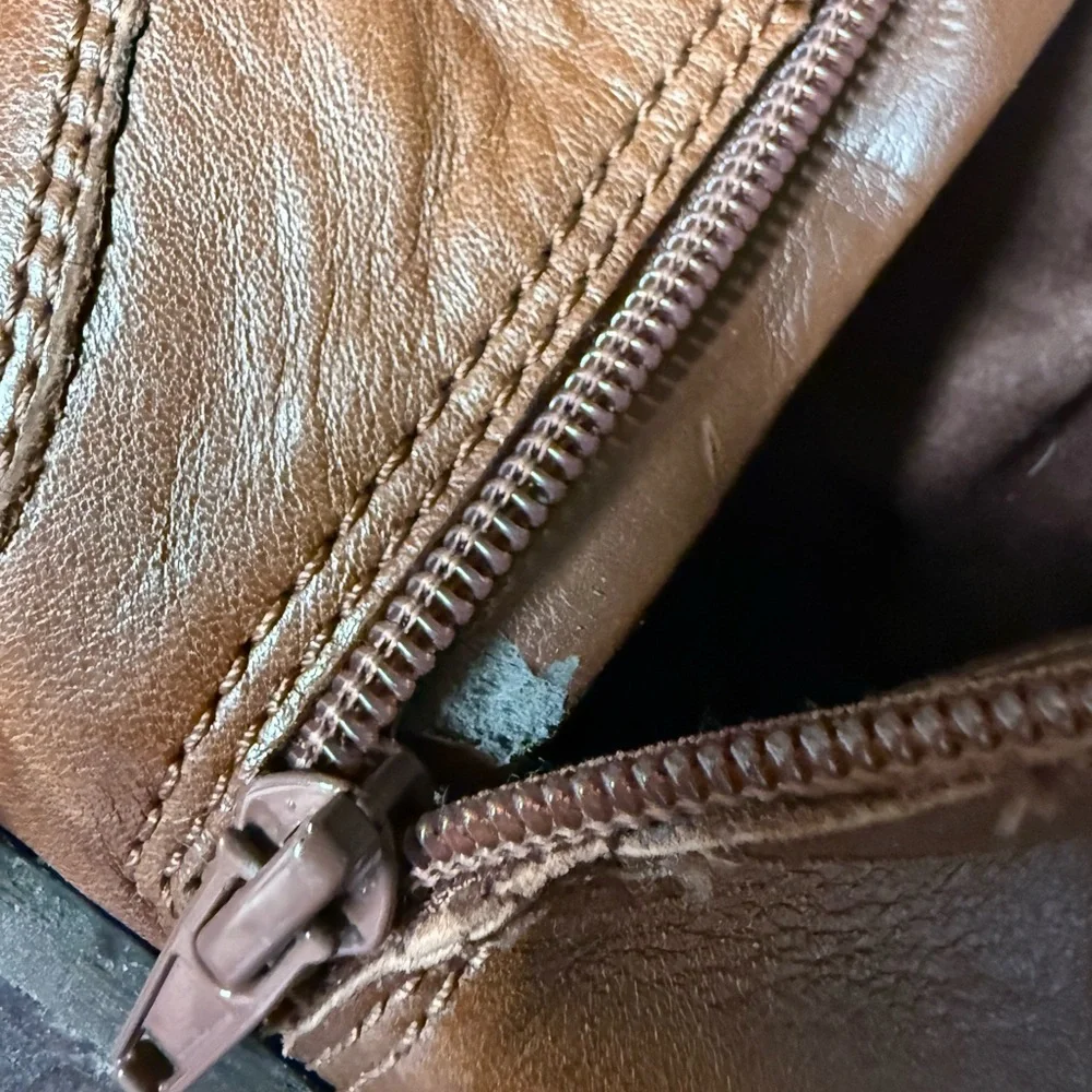 Marc Fisher Glimmer cognac leather riding boots Sz 6